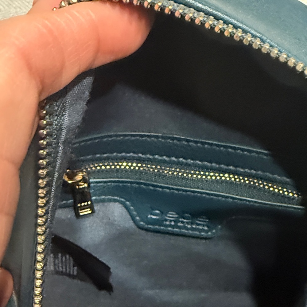 BEBE Dark Teal Rhinestone Studded Mini Backpack - Picture 7 of 10